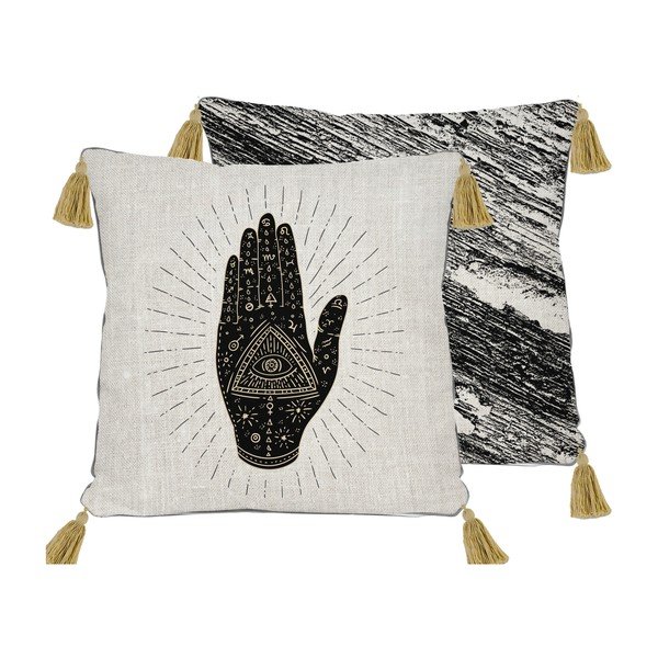 Must ja beež padi Käsi, 45 x 45 cm - Madre Selva-image-1