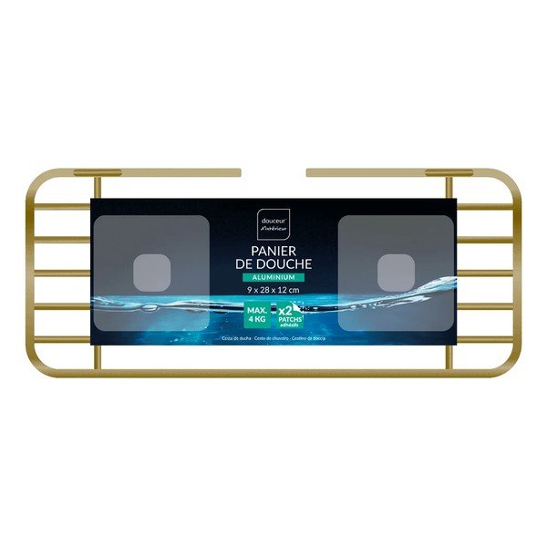 Kuldse värvi vannitoa riiul ilma puurimise/nurgata Filaire Aluminium - douceur d'intérieur-image-1