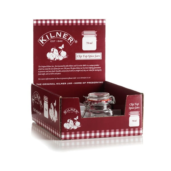 Hranatá sklenice s klipem Kilner, 70 ml-image-1