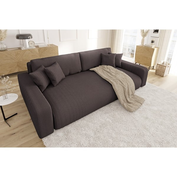 Pruun velvetist panipaigaga diivanvoodi 234 cm Sara - Ropez-image-3