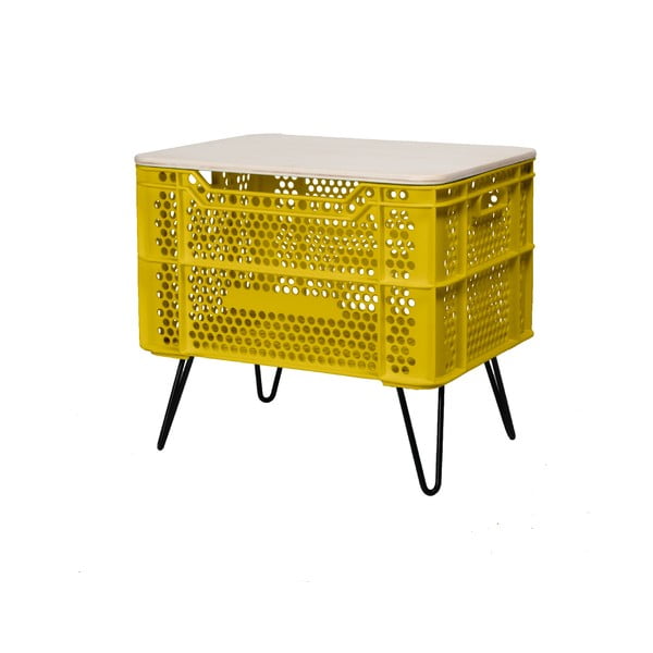 Žlutý konferenční stolek z recyklovaného plastu Really Nice Things Eco