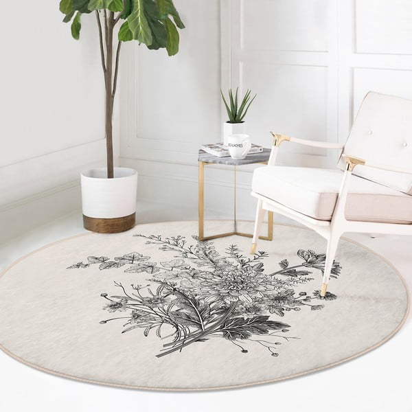 Kreem pestav ümmargune vaip, sobitub robottolmuimejaga ø 80 cm Comfort - Mila Home-image-1