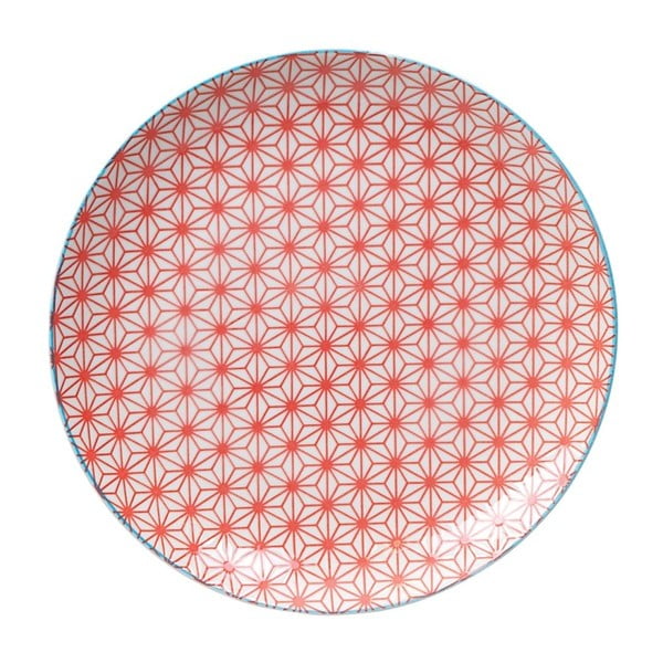 Červený porcelánový talíř Tokyo Design Studio Star, ⌀ 25,7 cm