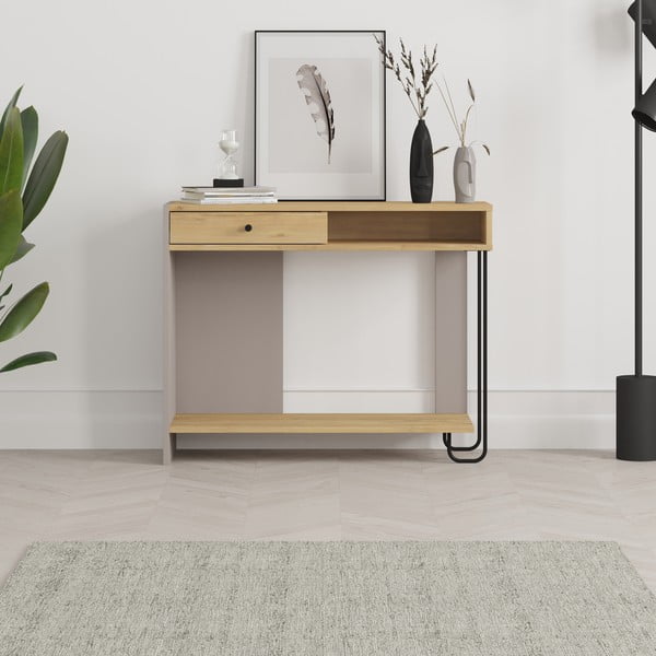 Konsoollaud tammedekooriga 35x100 cm Saturne - Marckeric-image-1