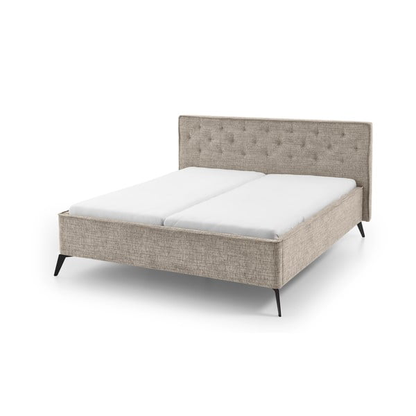 Beež polsterdatud kaheinimesevoodi 180x200 cm Alicante – Meise Möbel