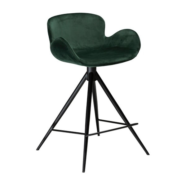 Tmavě zelená barová židle DAN–FORM Denmark Gaia Velvet, výška 87 cm