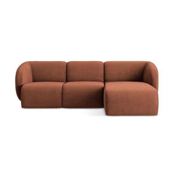 Terrakota värvi šenill-nurgadiivan (parem nurk/diivanvoodiga) Lani - Makamii