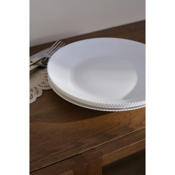 Valged klaastaldrikud komplektis 4 tk ø 25 cm Alessia - Jotex-image-1