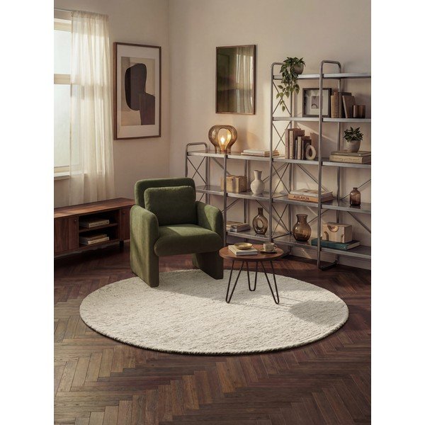 Kreemikas käsitsi kootud villane ümmargune vaip ø 200 cm Bexley Woolwich - Ted Baker-image-1