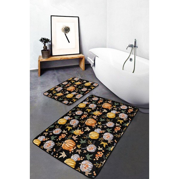 Mustad-oranžid vannitoamatid 2 tk 60x100 cm - Mila Home-image-3