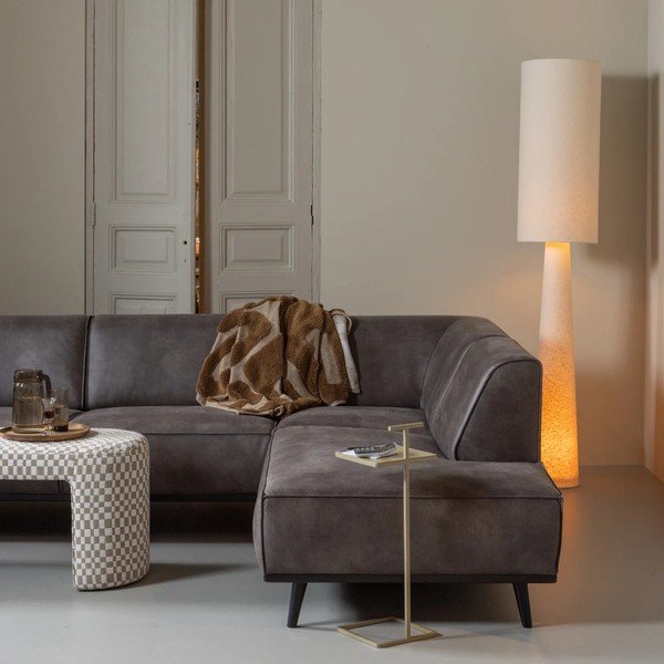 Beež põrandavalgusti tekstiilist varjuga (kõrgus 187 cm) Loft - WOOOD-image-1