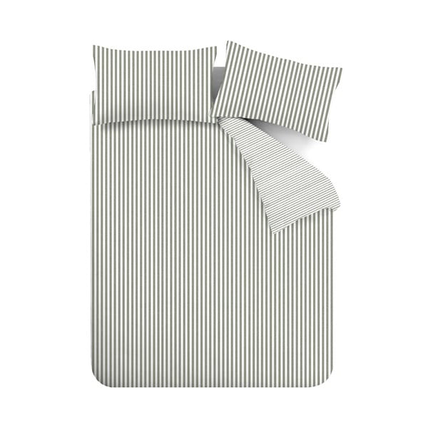 Roheline pikendatud flanell-voodipesu kaheinimesevoodile 230x220 cm Stripe - Catherine Lansfield