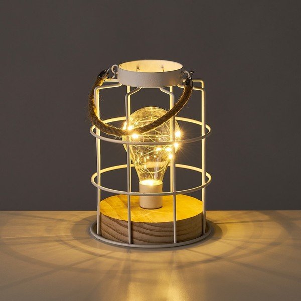 Valge laualamp (kõrgus 20,5 cm) - Casa Selección-image-1