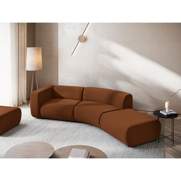 Oranž/pruun sametist lamamist tool (paremas nurgas) Ekahi - Makamii-image-1