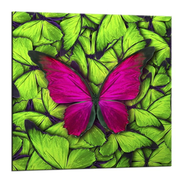 Pilt Glasspik Roheline liblikas, 20 x 20 cm Butterfly Garden - Styler