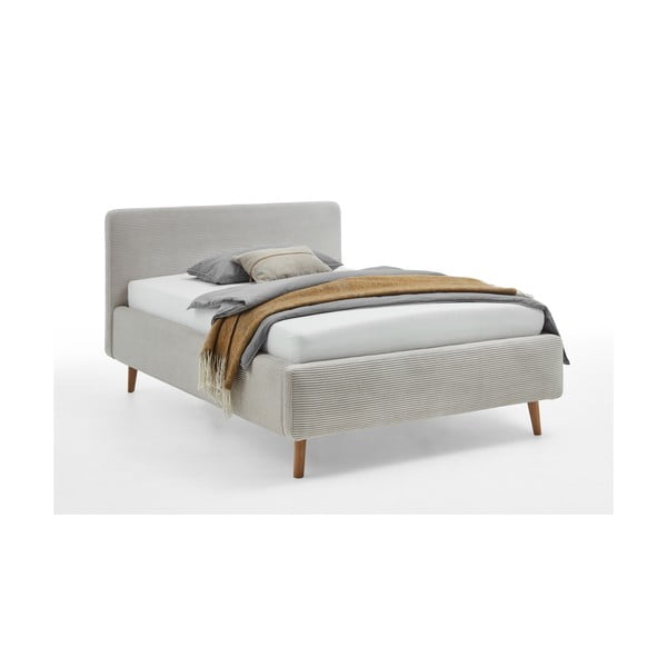Beež polsterdatud üheinimesevoodi ilma voodipõhjata 120x200 cm Mattis – Meise Möbel-image-2