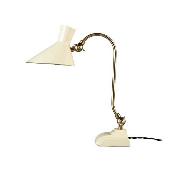 Kreem-kuldne lauavalgusti metallist varjuga (kõrgus 45 cm) Gaia - Dutchbone