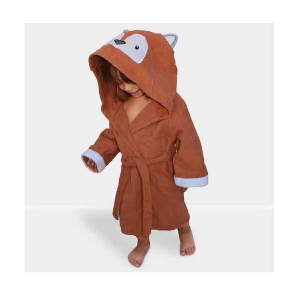 Oranž puuvillane laste hommikumantel, L Fox – Rocket Baby-image-3