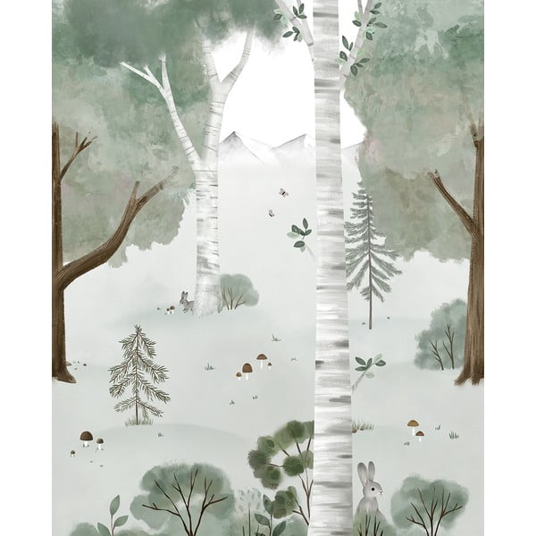 Laste tapeet 200 cm x 248 cm Birch Forest - Lilipinso