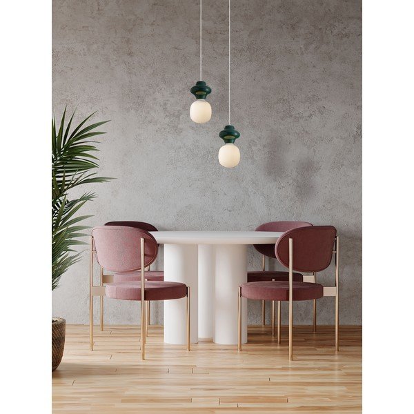 Valge/petroleenivärvi keraamiline rippvalgusti klaasist varjuga, ø 18 cm Clio - Nova Luce-image-4