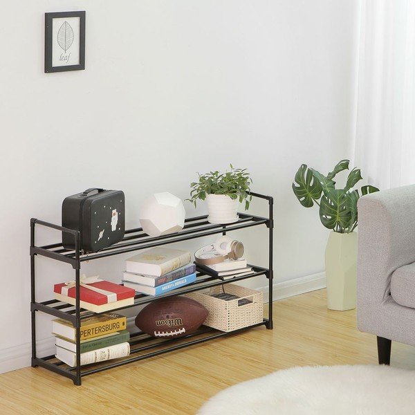 Must metallist riiul 12 paarile kingadele , laius 92 cm - Songmics-image-4