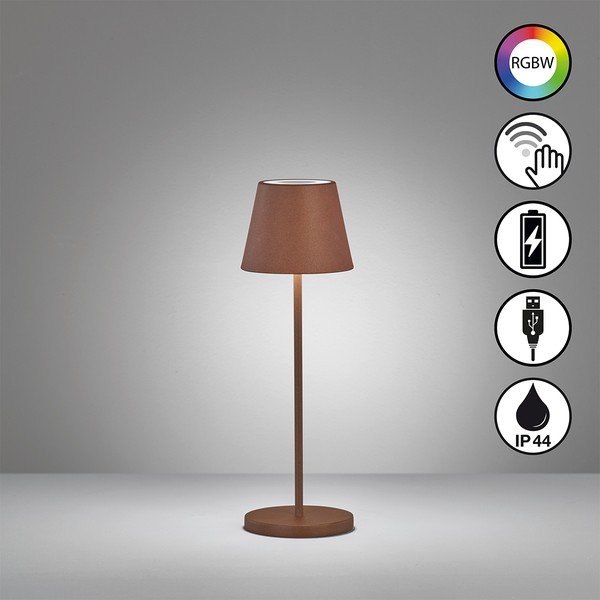 Pruun LED lauavalgusti metallist varjuga (kõrgus 34 cm) Cosenza - Fischer & Honsel-image-2