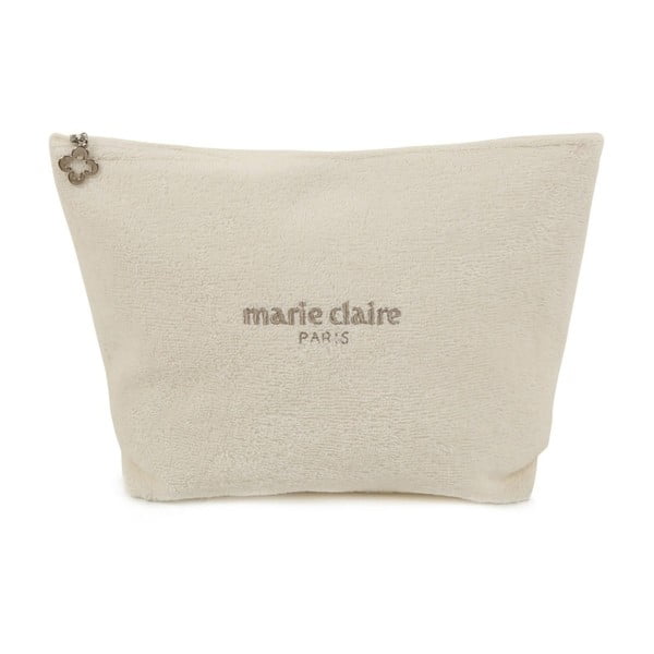Krémová kosmetická taštička z edice Marie Claire, délka 22 cm