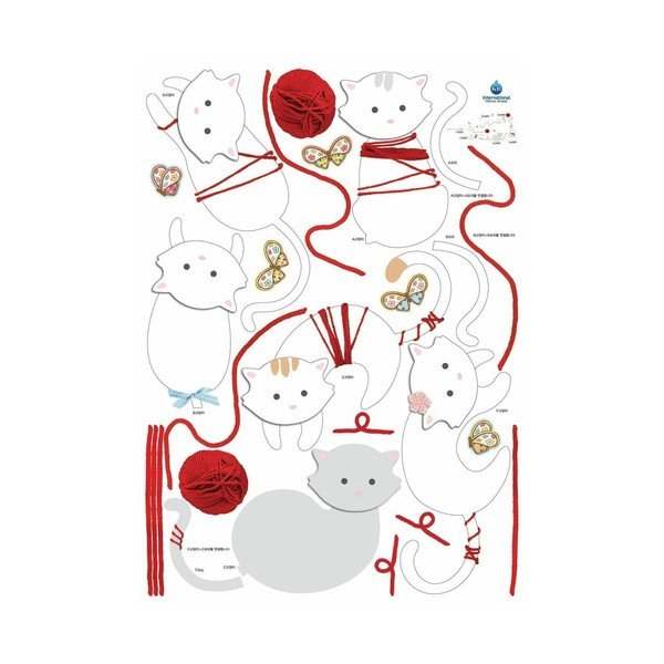 Kassid ja pallid kleebis, 30 cm - Ambiance-image-2