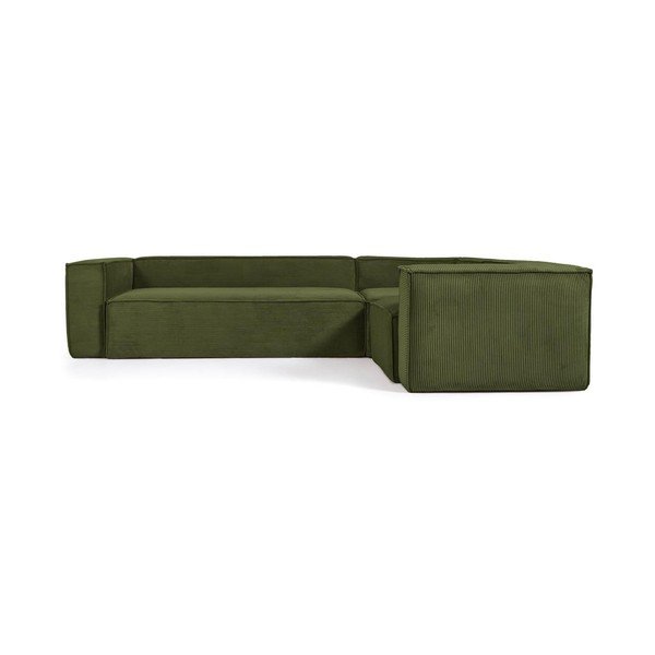 Roheline velvetist nurgadiivan Blok - Kave Home-image-2