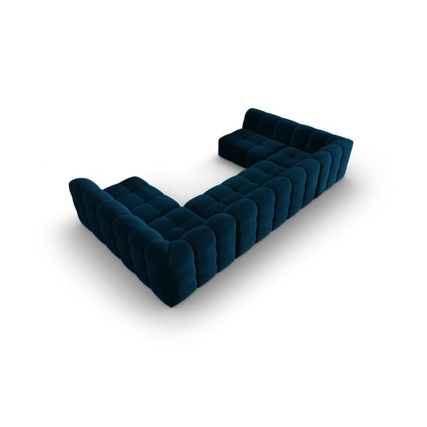 Tumesinine sametne nurgadiivan (U-kujuline) Kendal - Micadoni Home-image-4