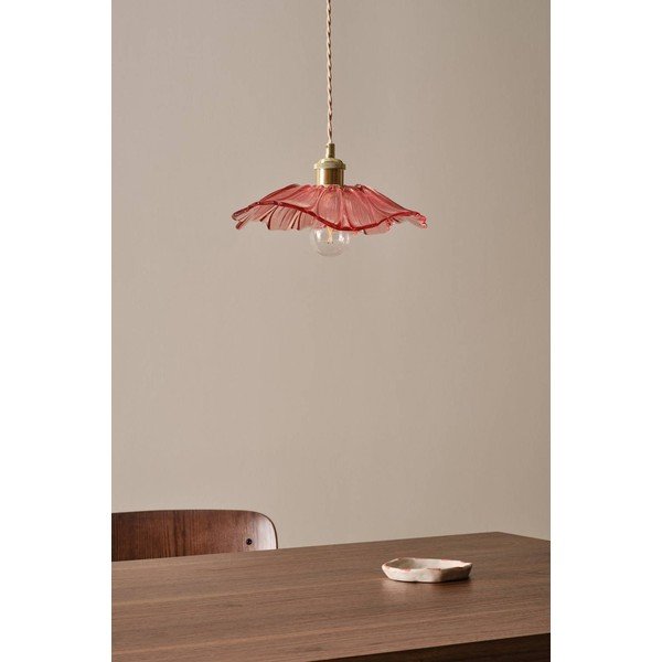 Punane/kuldne klaasist ripplamp ø 30 cm Nugget - Jotex-image-2