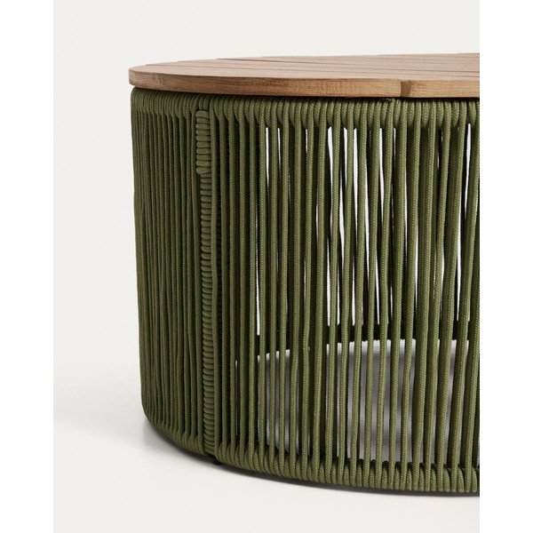 Ümmargune aiakohvilaud akaatsiaplaadiga ø 60 cm Dandara - Kave Home-image-4