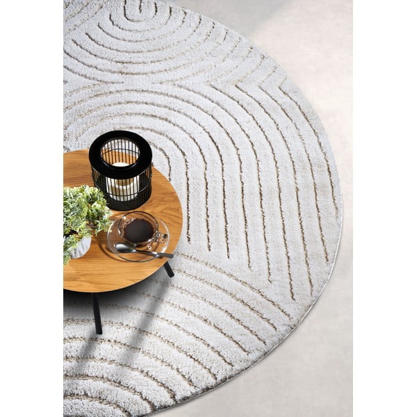 Valge ümmargune vaip ø 160 cm Panglao New York White - Elle Decoration-image-2