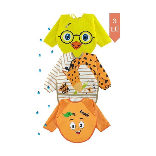 Kollane/oranž varrukatega pudipõll 3 tk Mila – Mila Home-image-1