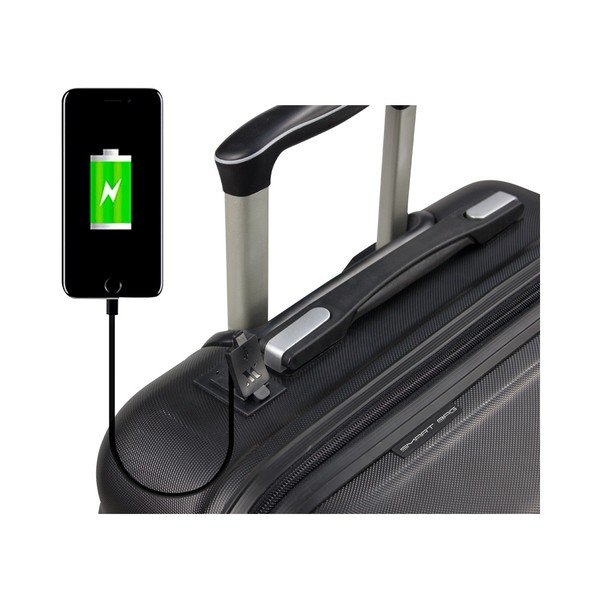 Černý cestovní kufr na kolečkách s USB portem My Valice COLORS RESSNO Large Suitcase-image-4
