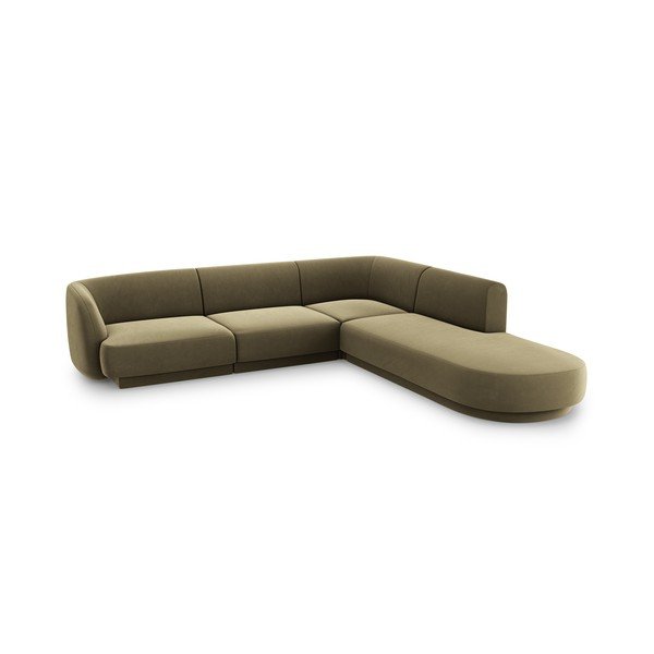 Roheline sametine nurgadiivan (parem nurk) Miley - Micadoni Home-image-3