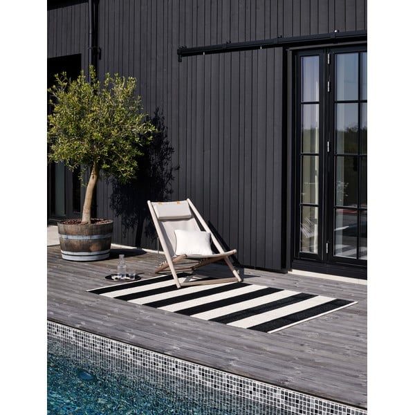 Must-valge sise/välisvaip 140x180 cm Bob Black Vanilla – Pappelina-image-2