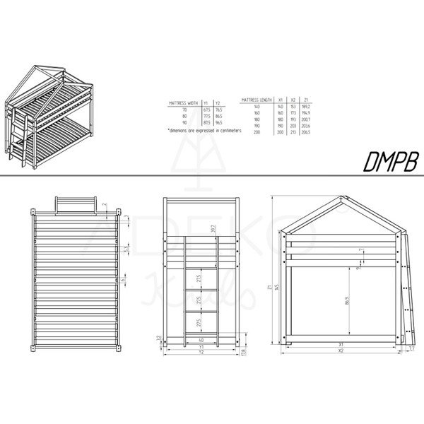 Männipuidust laste narivoodi 90x190 cm - Adeko-image-3