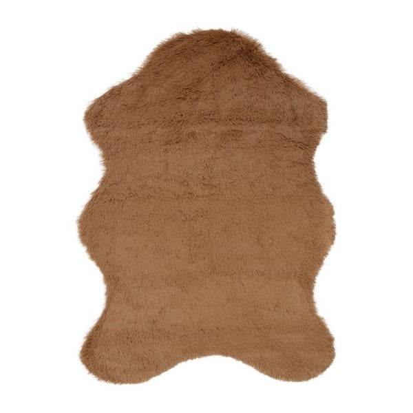 Hnědý koberec z umělé kožešiny Pelus Brown, 75 x 100 cm