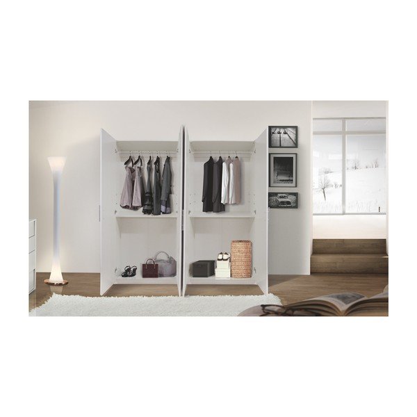 Bílá šatní skříň se 4 dvířky Evergreen House Kristen-image-3