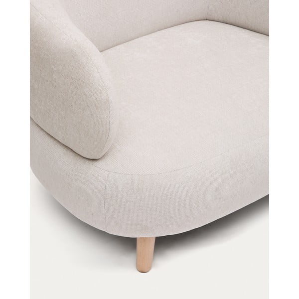 Beež šenillist tugitool Luisa - Kave Home-image-1