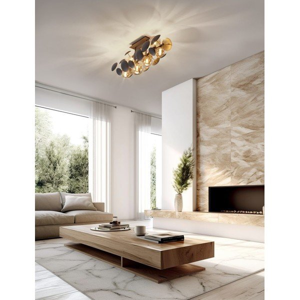 Hall-kuldne klaasist varjuga laevalgusti 76x22 cm Bubble - Trio Select-image-1
