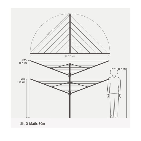 Välitingimustes kasutatav rõivakuivati Lift-O-Matic 50m – Brabantia-image-1