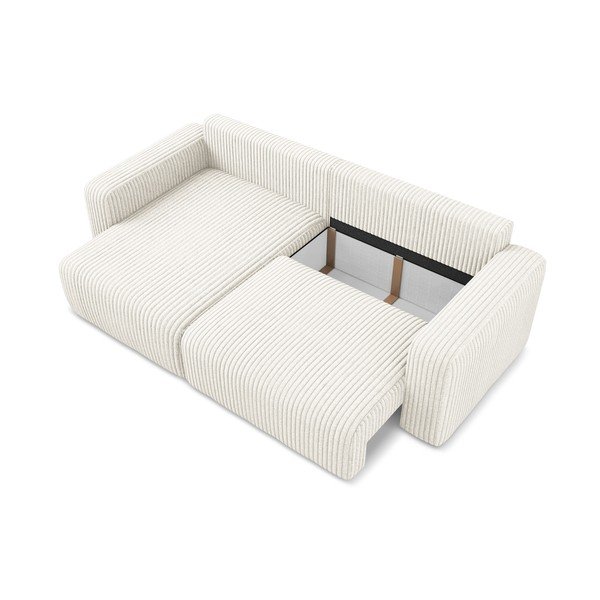 Kreemikas sametist diivanvoodi/panipaigaga nurgadiivan (vasak nurk/diivanvoodiga) Kona - Makamii-image-4