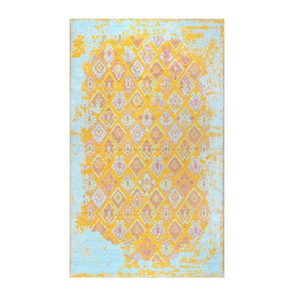 Žlutomodrý oboustranný koberec Halimod Darina, 125 x 180 cm