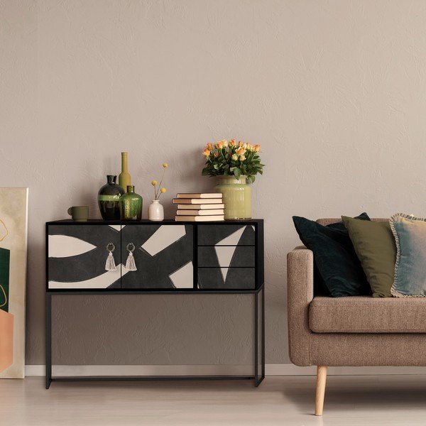 Must-beež madal kummut 113x92 cm Freya - Really Nice Things-image-2