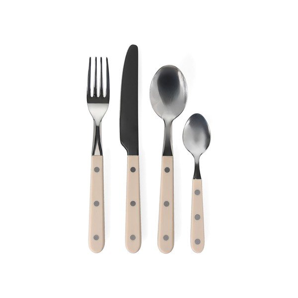Beežid/hõbedased roostevabast terasest söögiriistad, 16 osa, 4 inimesele Sierra - Salt&Pepper