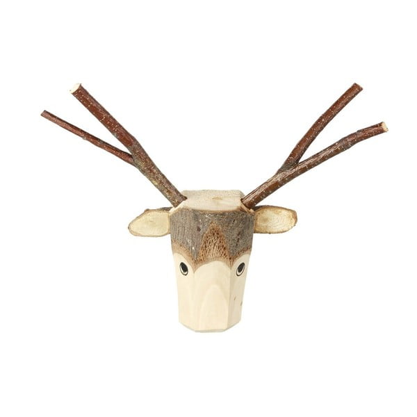 Nástěnná dřevěná dekorace Parlane Reindeer, 22 cm