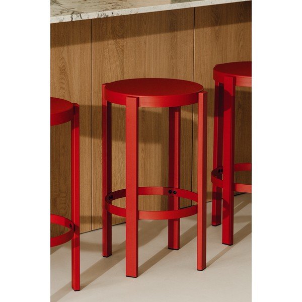 Punane terasest baaritool (istme kõrgus 65 cm) Doon - noo.ma-image-1