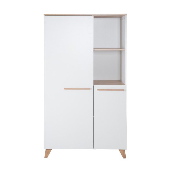 Valge lastekapp tammepuust 52x180x180 cm Léon - Roba